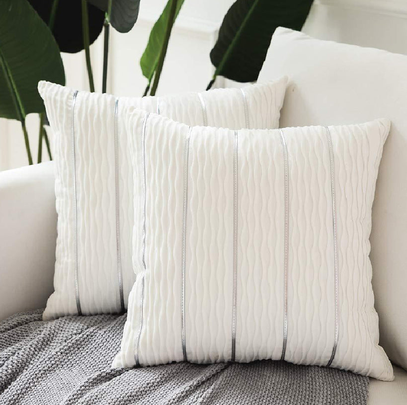 Striped Velvet Pillow Cover