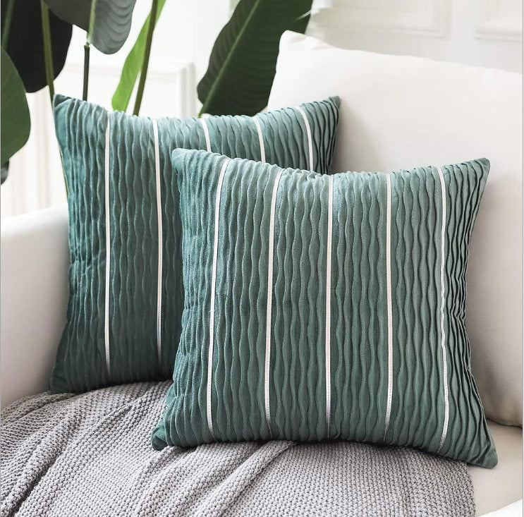 Striped Velvet Pillow Cover